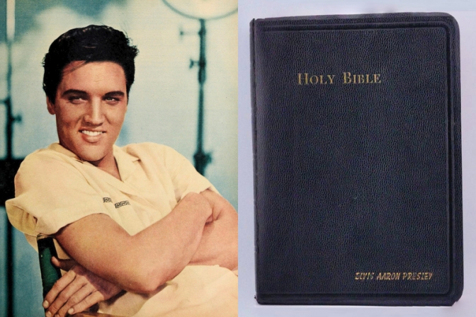 エルビス・プレスリー愛用の聖書、１８００万円超で落札　下線引かれた箇所も