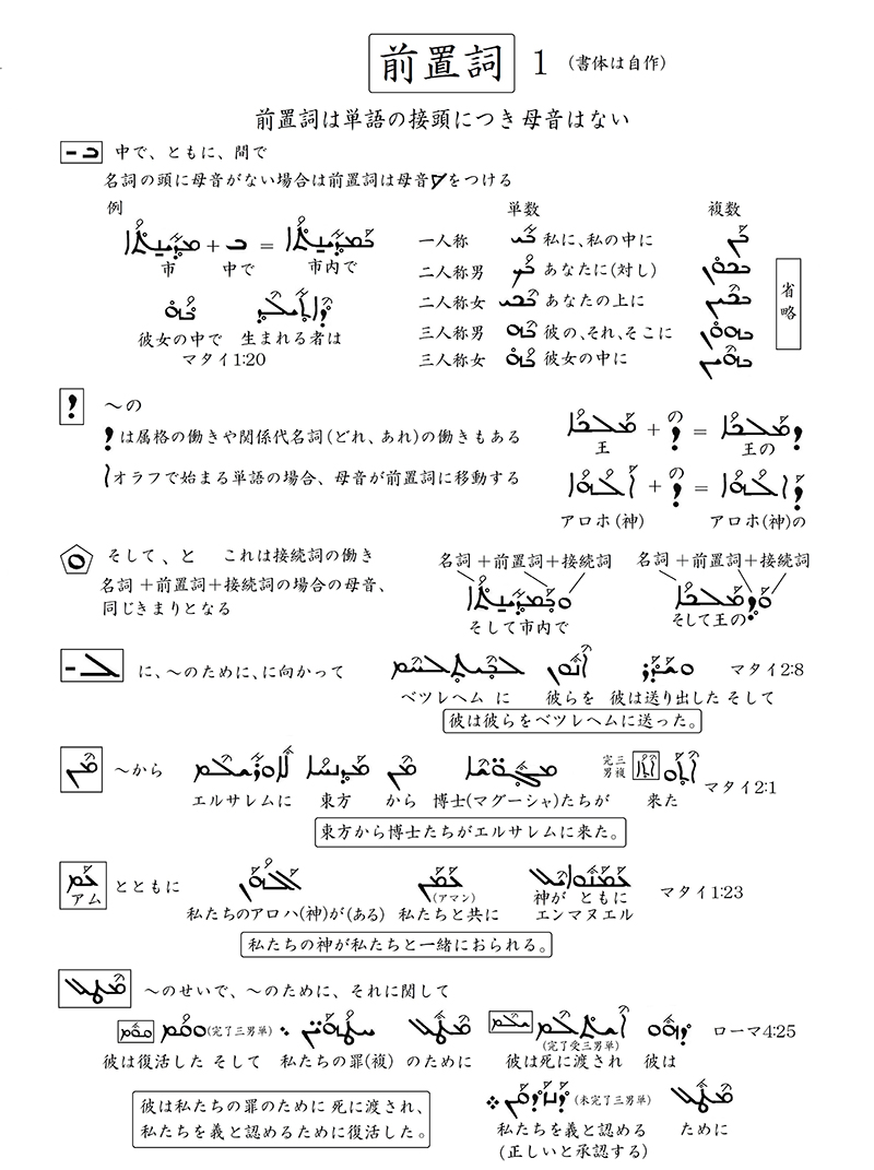 シリア語の世界（１８）前置詞１・ヨハネ黙示録の賛美歌―４章８節―　川口一彦