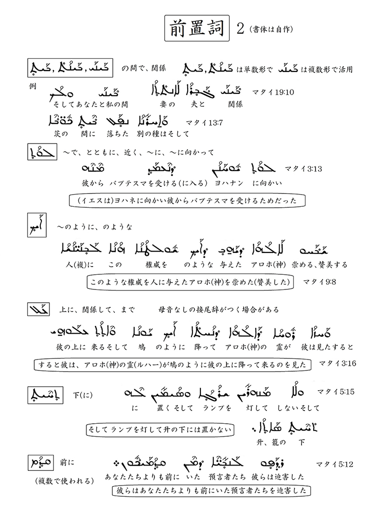 シリア語の世界（１９）前置詞２・ヨハネ黙示録の賛美歌２―４章１１節―　川口一彦