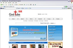 一般信徒や教会などから福音的な内容の動画を集めてネット上で無料配信するサービスを提供している「ゴッドチューブ」のサイト